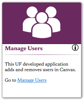 An image of the Manage Users screen card that reads 