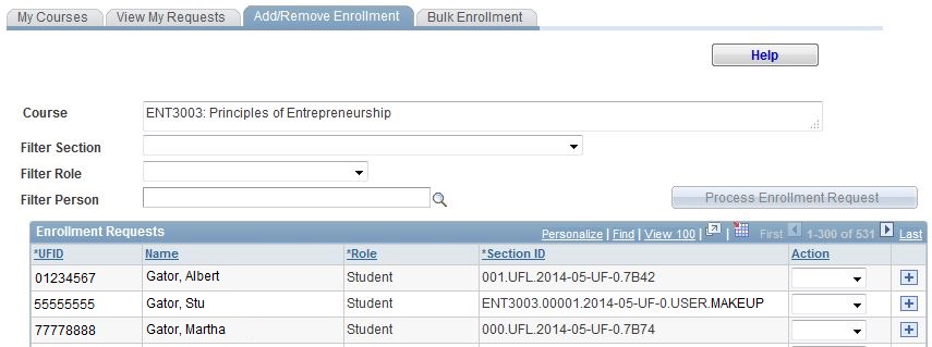 Manage enrollment